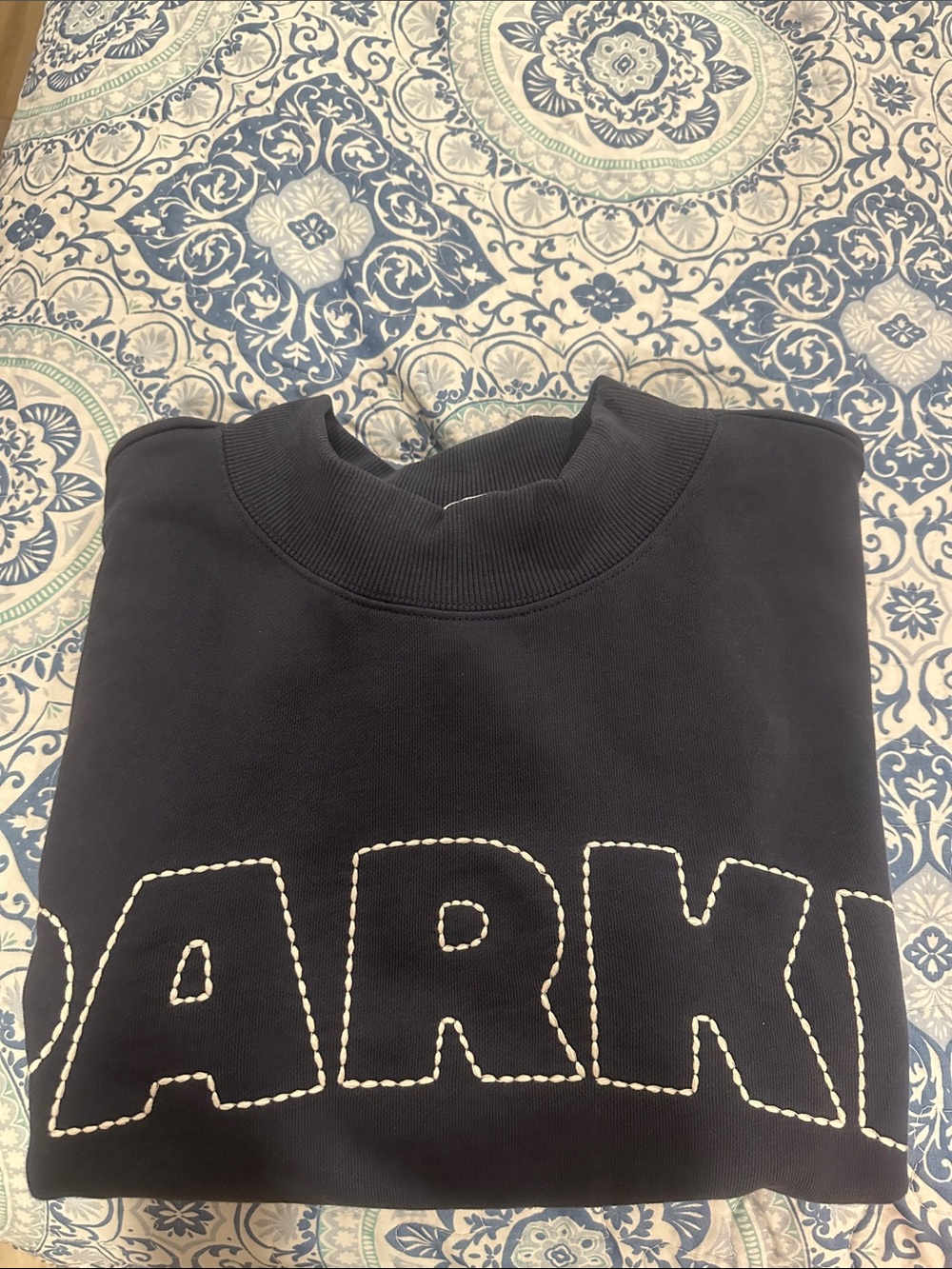 Darke Navy Logo Cropped Sweatshirt - Picture 2 of 3
